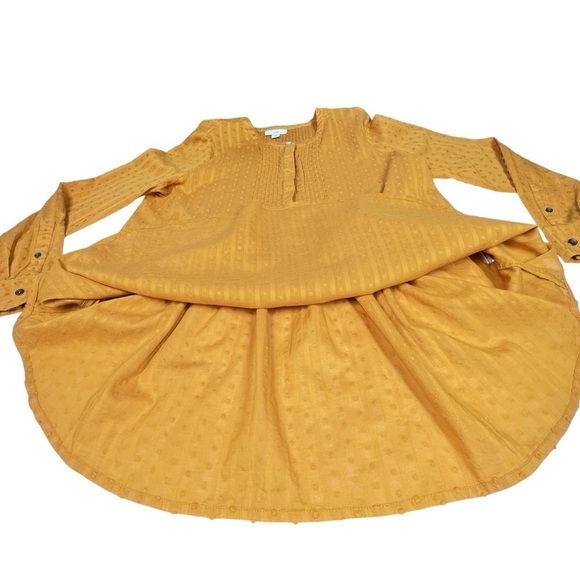 J.JILL Yellow Mustard Tunic Boho Long Sleeve Peasant Blouse Top Size XS Petite - Picture 9 of 16